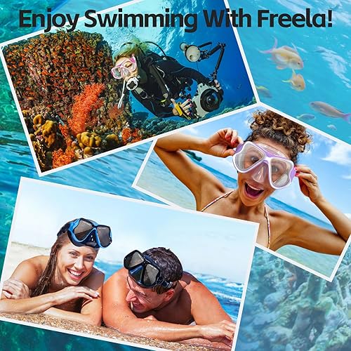 Miniatura 7 de Freela Gafas de natación con cubierta para la nariz, gafas de natación para adultos, máscara de buceo con visión clara de 180  para piscina y playa