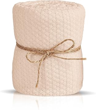 Baby Wrap Newborn Photography Prop. Boy or Girl Swaddle Wrap and Receiving Blanket for Newborn Photo Props Beige