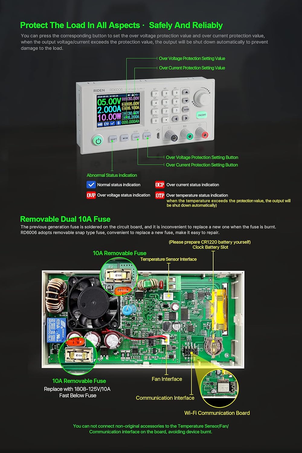RD6006W connected to a PC for software control