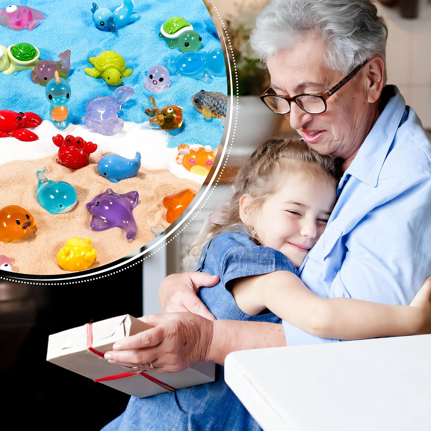 Mini Ocean Animals Figures Tiny Sea Animal Figurines for Aquarium Resin Decor Fish Tank Fairy Garden Dollhouse Potted Plant DIY Crafts