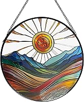 Vista 12 de Colgante de Vidrio Emplomado de Gato Negro para Ventana, 9.8'' Gato Negro y Mariposa con Diseño de Nebulosa Atrapasol Decoración del Hogar