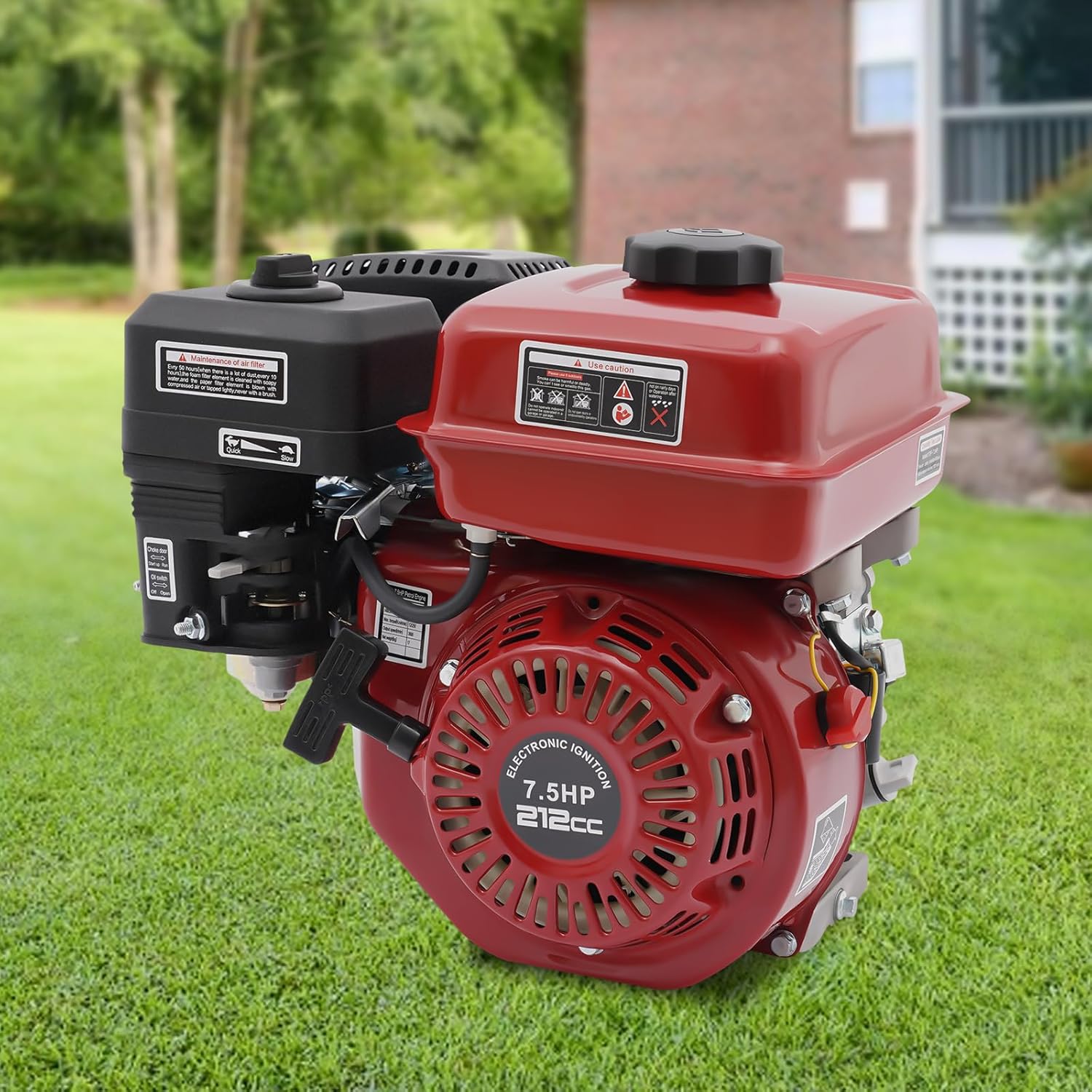 212cc 4-Stroke 7.5hp Engine, Type 170f Power Household Engine, Pull Start, 3600rpm, 3000w, Air-Cooled Cooling System