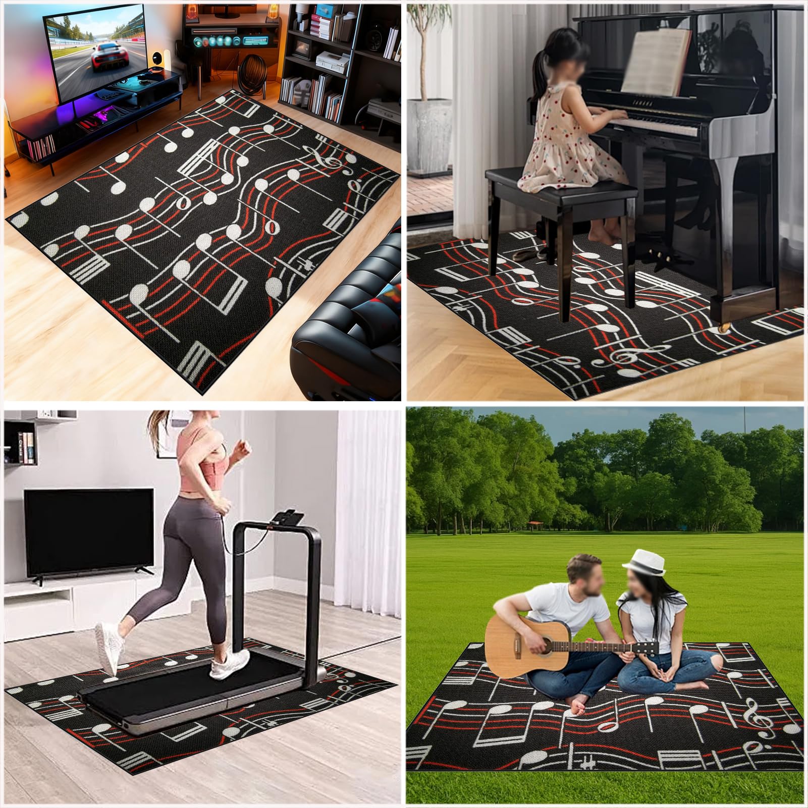 Schlagzeug Teppich Schallschutzmatte Schlagzeugteppich Schallschutz Drum-Matten-Teppich Schalldicht Teppiche Drum Matte Drumteppich Musikinstrumentenmatte 140 x 90 cm