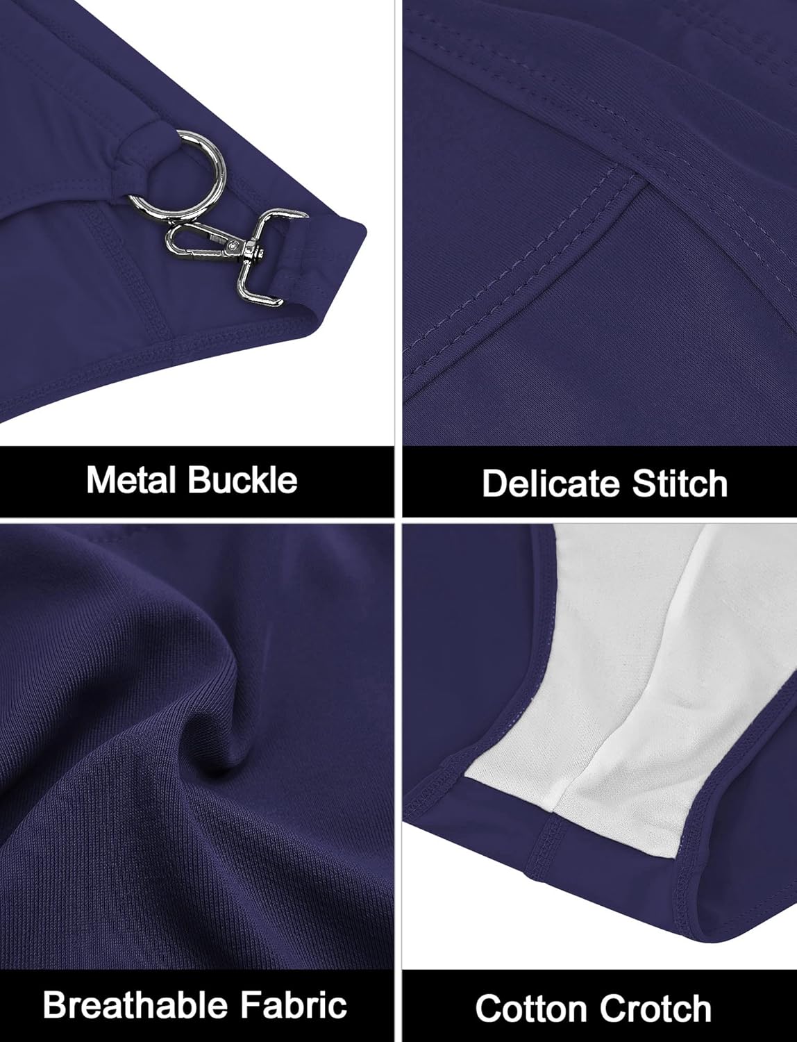 AIEOE Men’s Swim Briefs Low Rise Quick Dry Swimsuit Athletic Training Swimwear Hook and Eye - Image 3