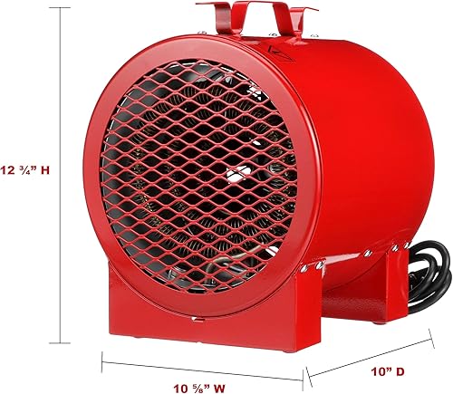 Miniatura 6 de TPI Serie ICH240C ICH Construcción SitioUtilidad Ventilador Calentador Portátil Forzado, 40003000W, 16.714.4 Amp, Rojo