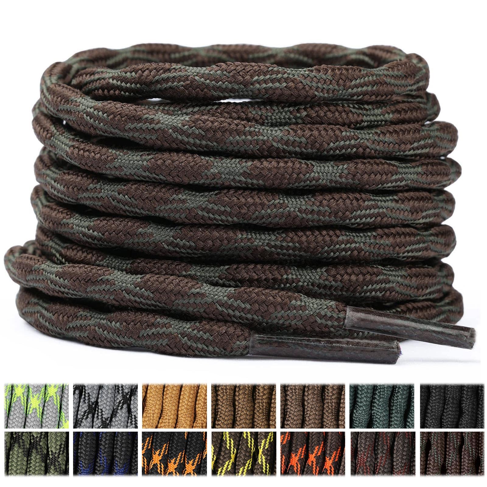 Stepace 2 Pares Cordones Redondos 4,5mm para Botas de Senderismo, Montaña y Trabajo, Cordones de Nylon Resistentes para Trekking — view 13
