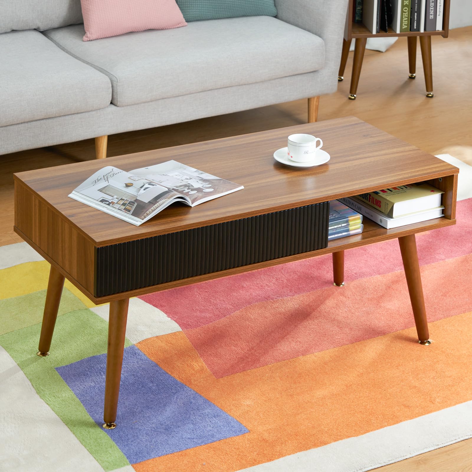 Amazon.com: Artswish Coffee Table Mid Century Modern Coffee Tables with ...