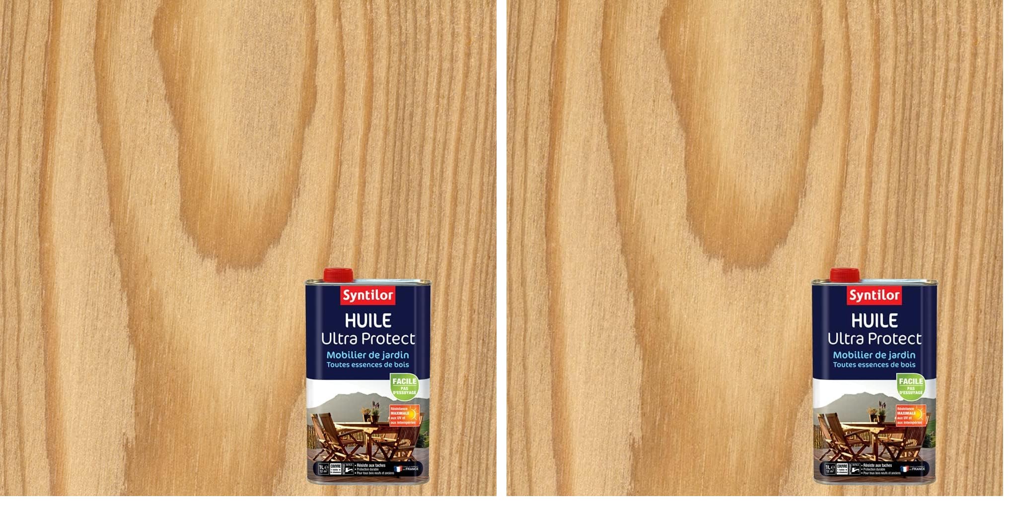 Huile Ultra Protect Syntilor Naturel 1L lot de 2 pour la protection des bois