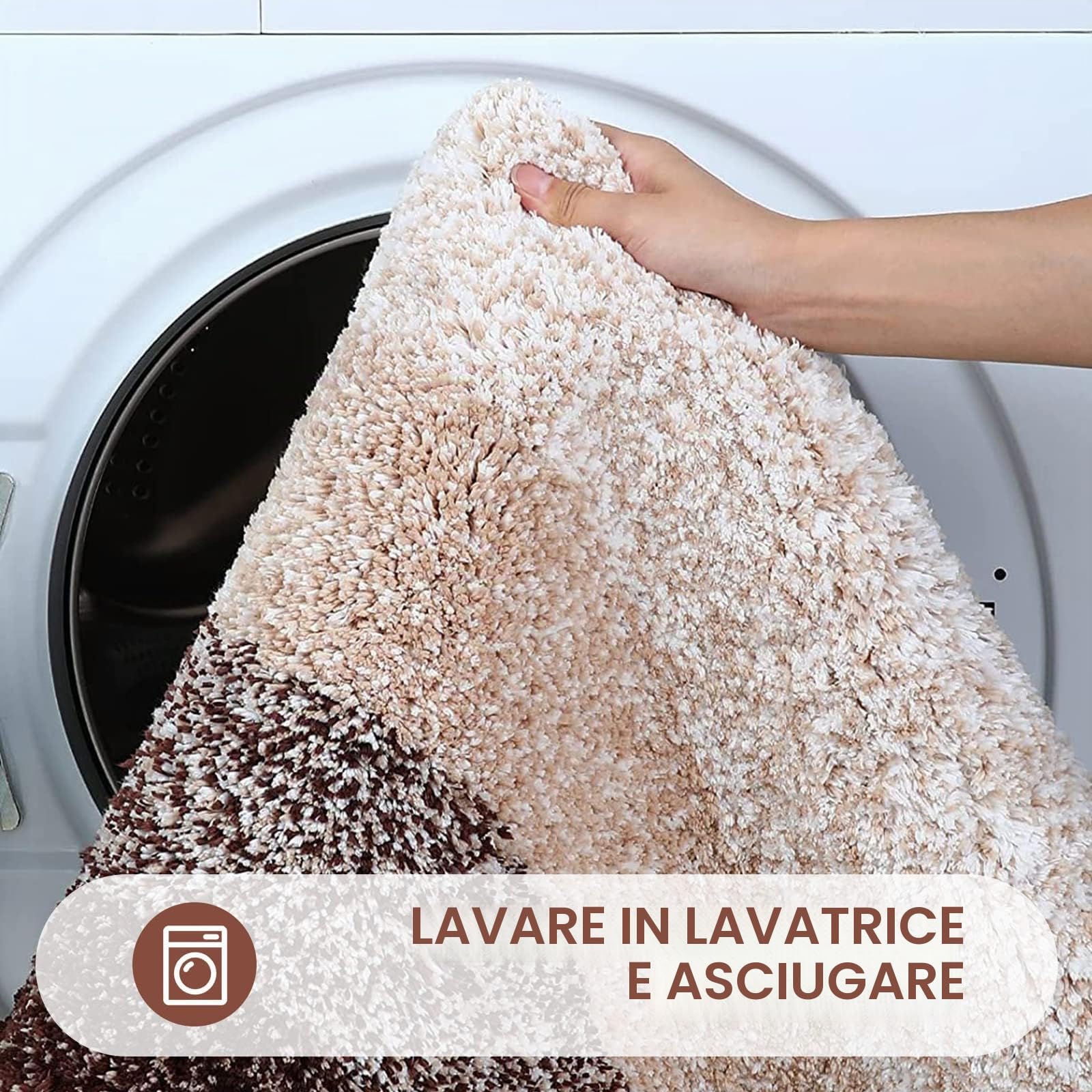 Homaxy Morbido tappetino da bagno 40 x 120 cm, tappetino da bagno antiscivolo lavabile tappetino da bagno a pelo lungo morbido tappetino in microfibra aspirante tappetino per doccia (marrone)