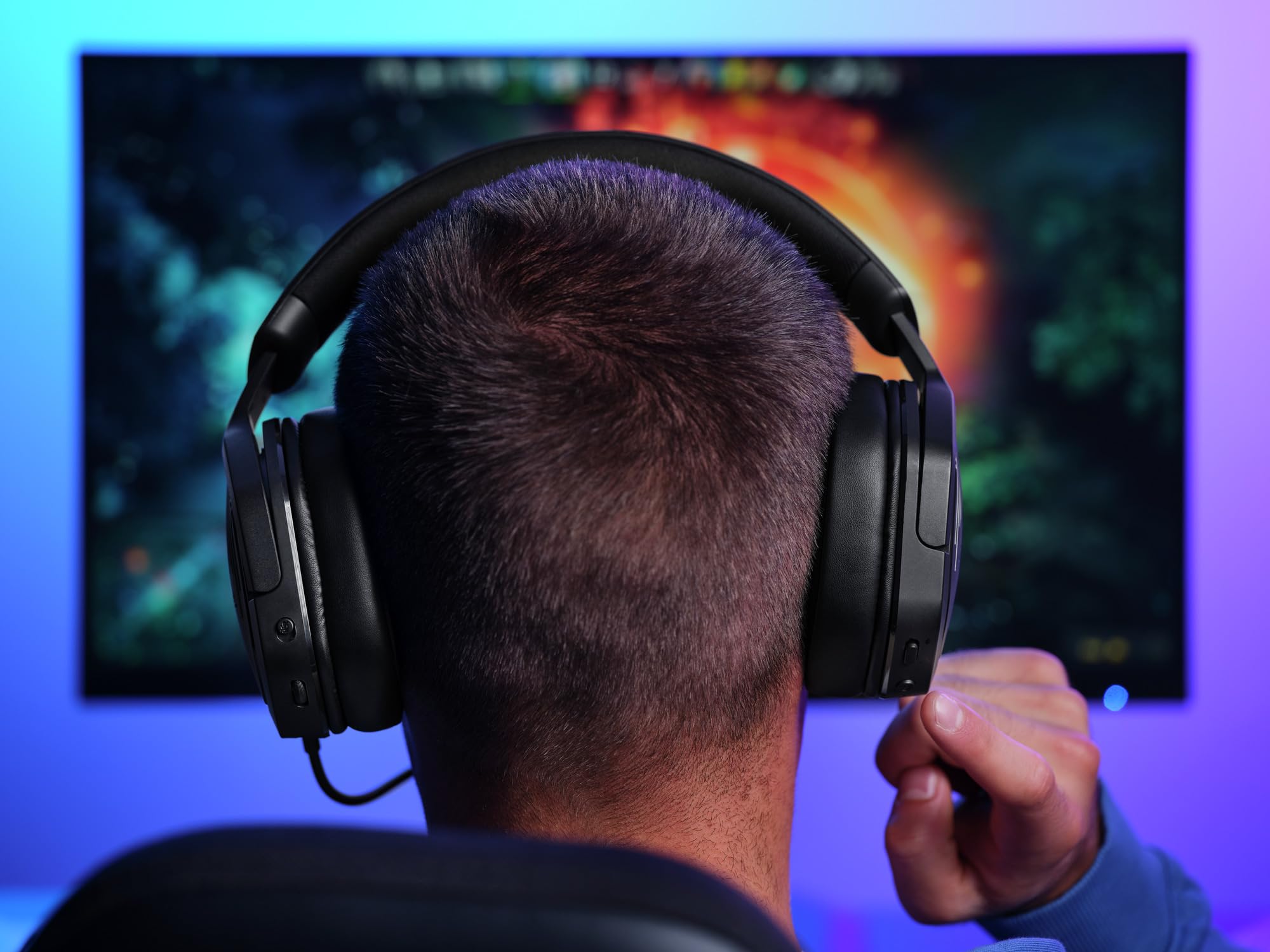 GXTrust 1493 Ravox Cascos Gaming Inalámbricos Bluetooth + 2.4GHz PS5 PS4 PC Switch Xbox Mobile, Altavoces 50mm, Batería de 70 Horas, Baja Latencia, Auriculares Inalámbricos Over-Ear, Negro