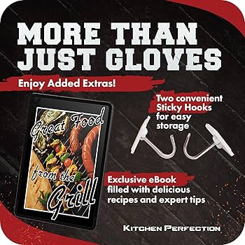 Kitchen Perfection BBQグローブ ペア Amazon.com: KITCHEN PERFECTION Silicone Smoker Oven Gloves