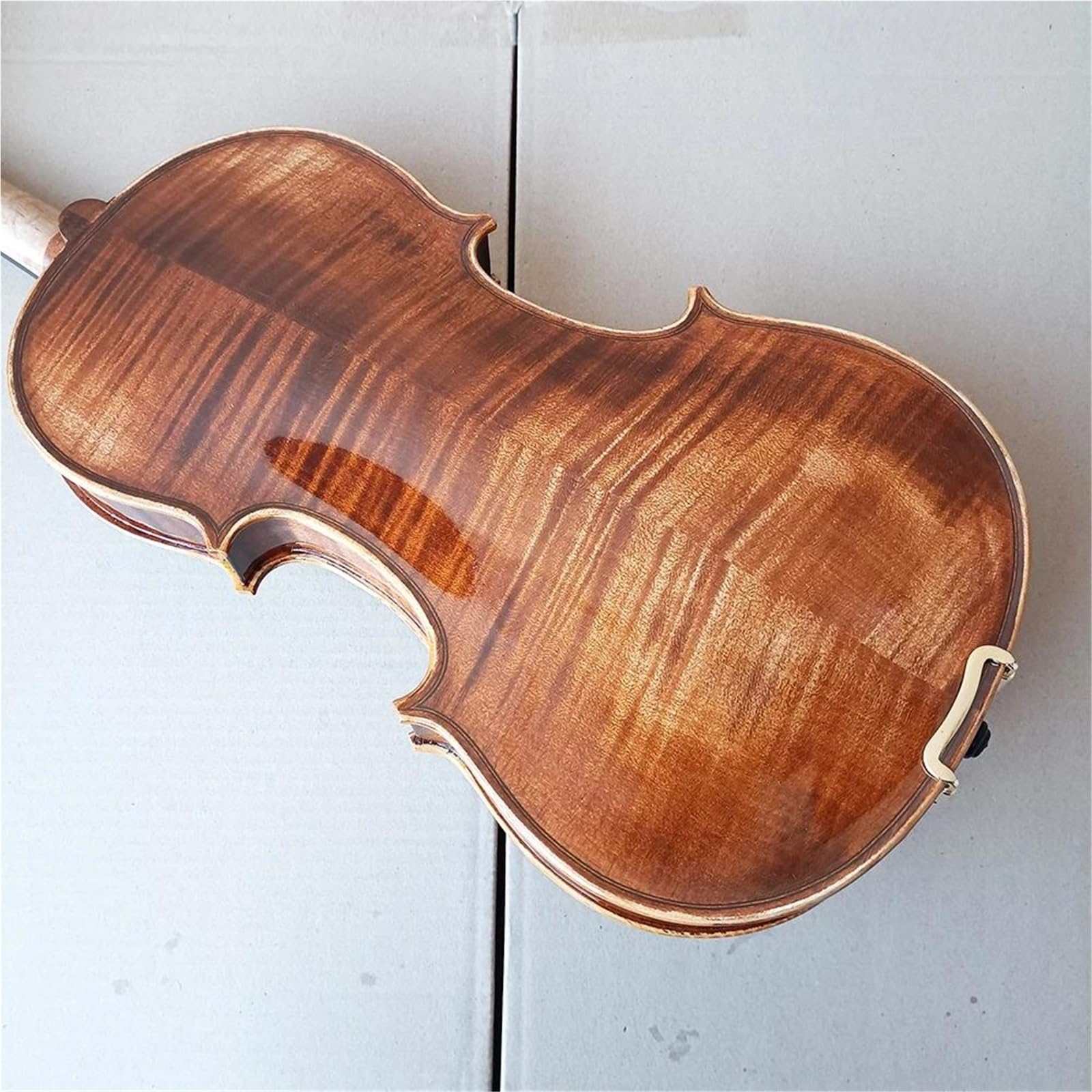 Conjunto De Violín Hecho A Mano Tamaño 4/4 Violín Principiantes | Arce natural con rayas de tigre; Estuche incluido