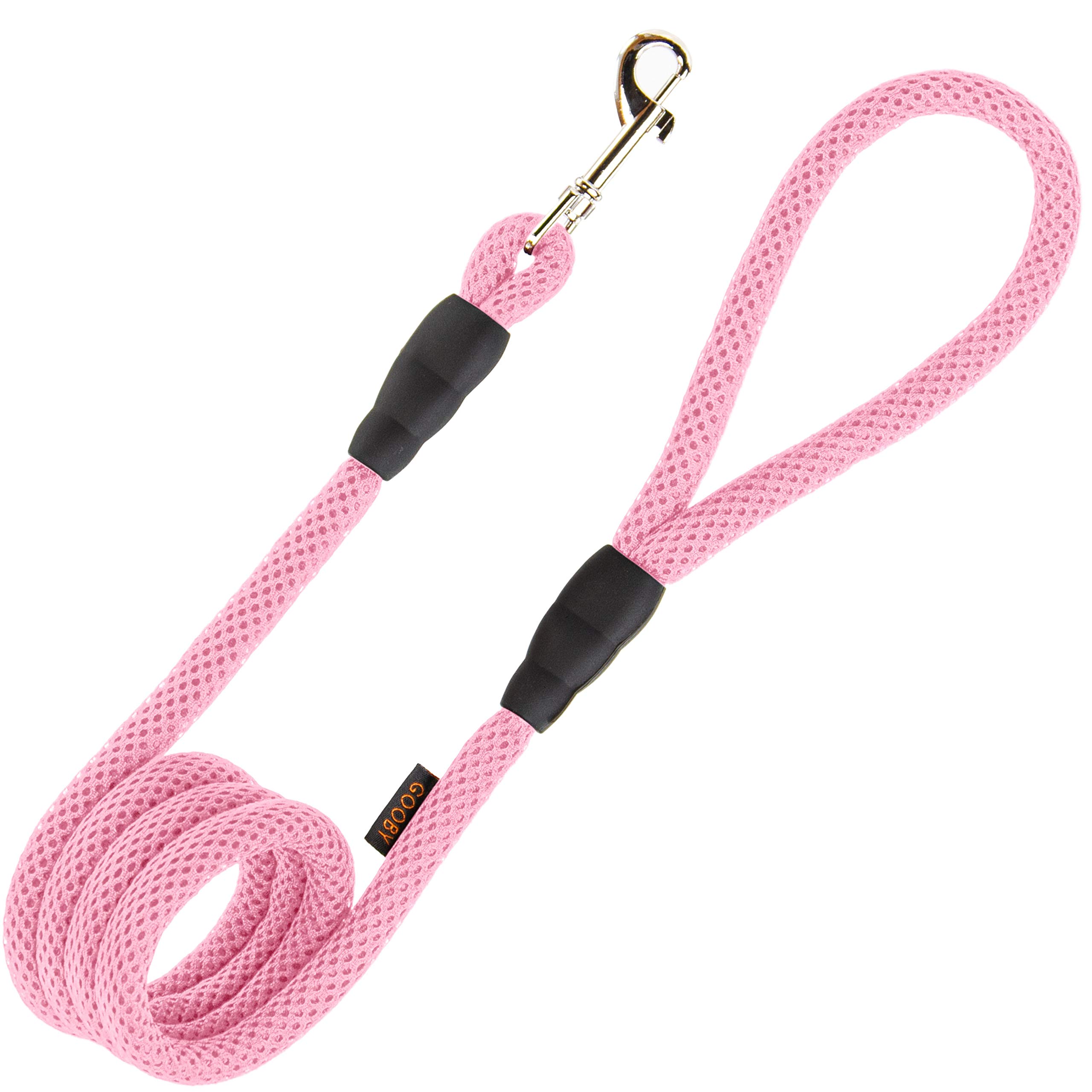 GOOBYMesh Leash - Pink, 4 FT - Breathable Mesh 4 Foot Leash for Small Dogs with Bolt Snap Clasp - On The Go Dog Leashes for Small, Medium, and Large Dogs