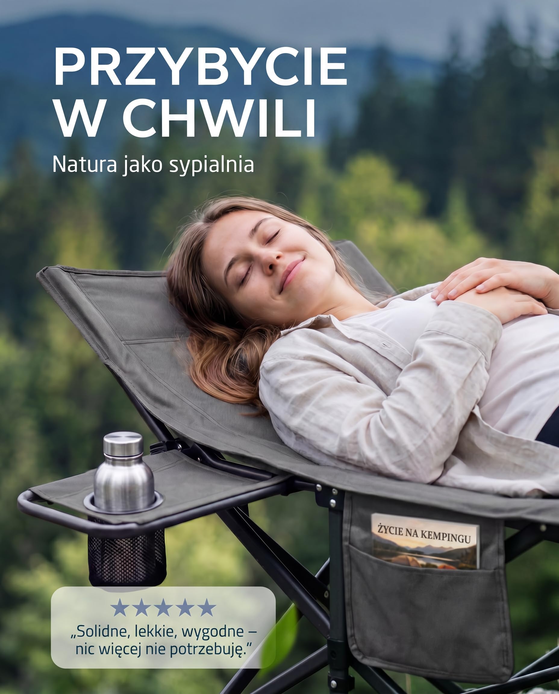 NORDMUT® Składane łóżko polowe z wygodnym materacem – Stabilne łóżko campingowe o nośności do 200 kg – Premium dla gości do camping, ogrodu i podróży (Popielaty/bz nakładem)