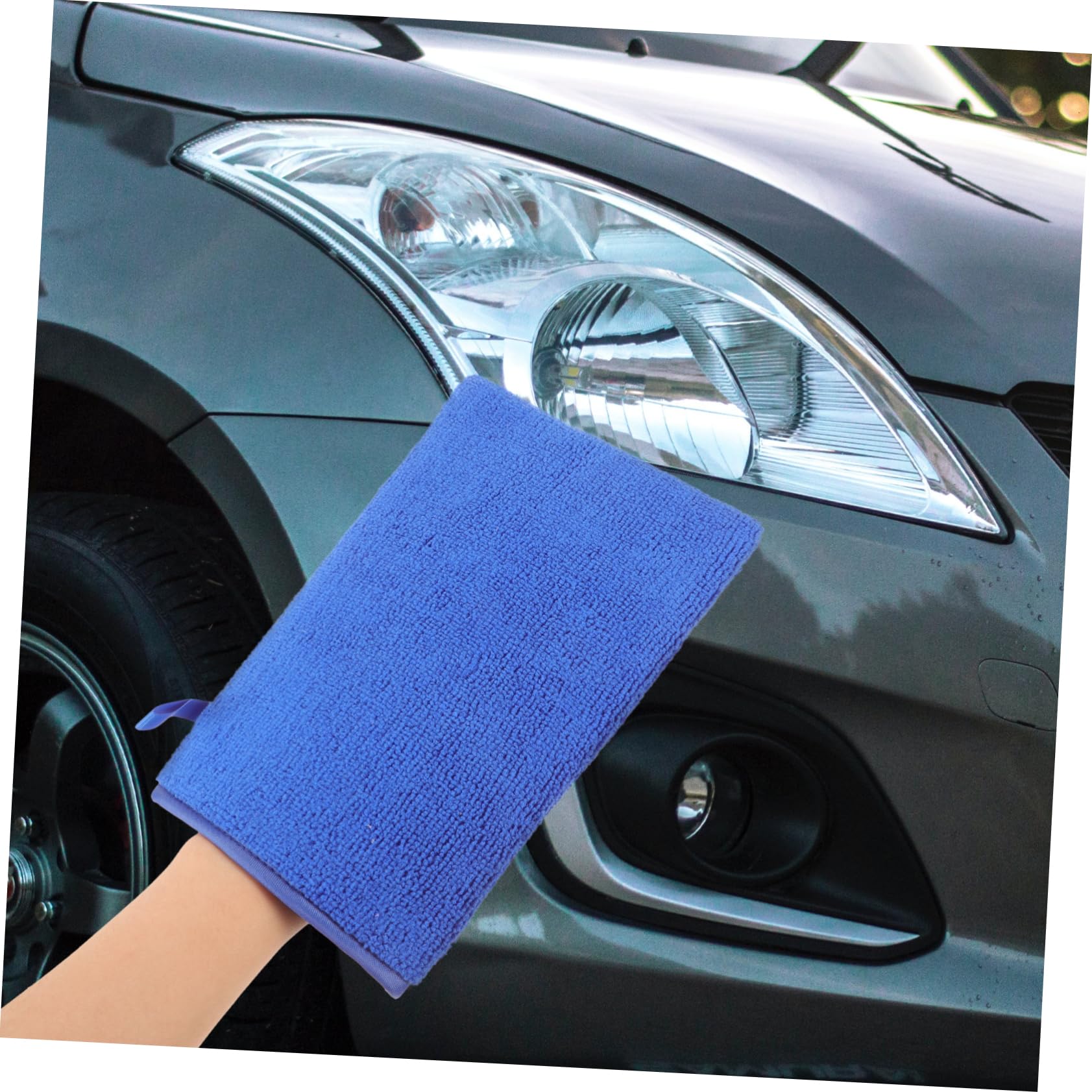 ULTECHNOVO 3piezas Guante Vado De Arcilla para Automóviles Manopla De Limpieza Reutilizable Toalla De Microfibra para Detailing y Pulido Elimina Contaminantes Pintura Azul