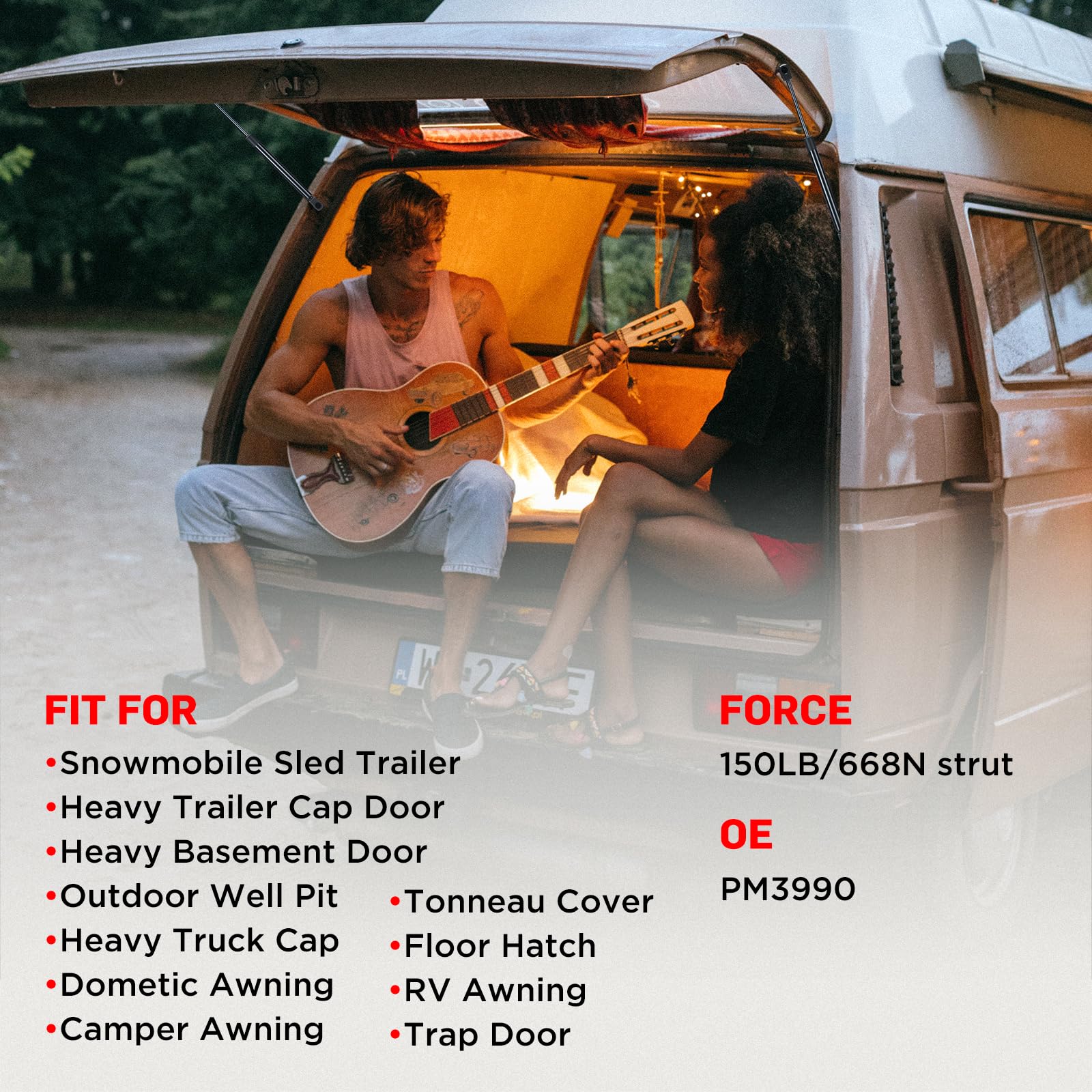 BDFHYK PM3990 28inch 150lbs (668N) Gas Shocks Struts Lift Support for Camper Awning, Floor Hatch, Trap Door, Outdoor Well Pit,Dometic Awning,Heavy Truck Cap,Heavy Basement Door etc, Set of 2