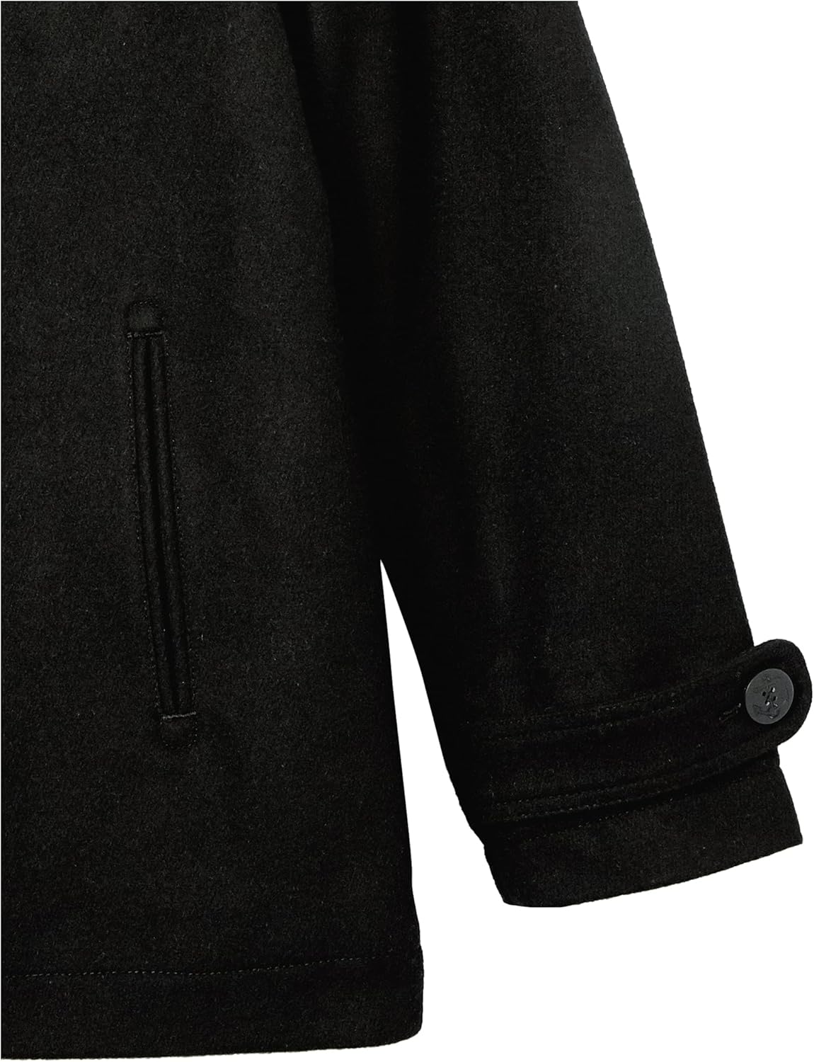 Amazon Essentials Men's Double-Breasted Heavyweight Wool Blend Peacoat Large Black