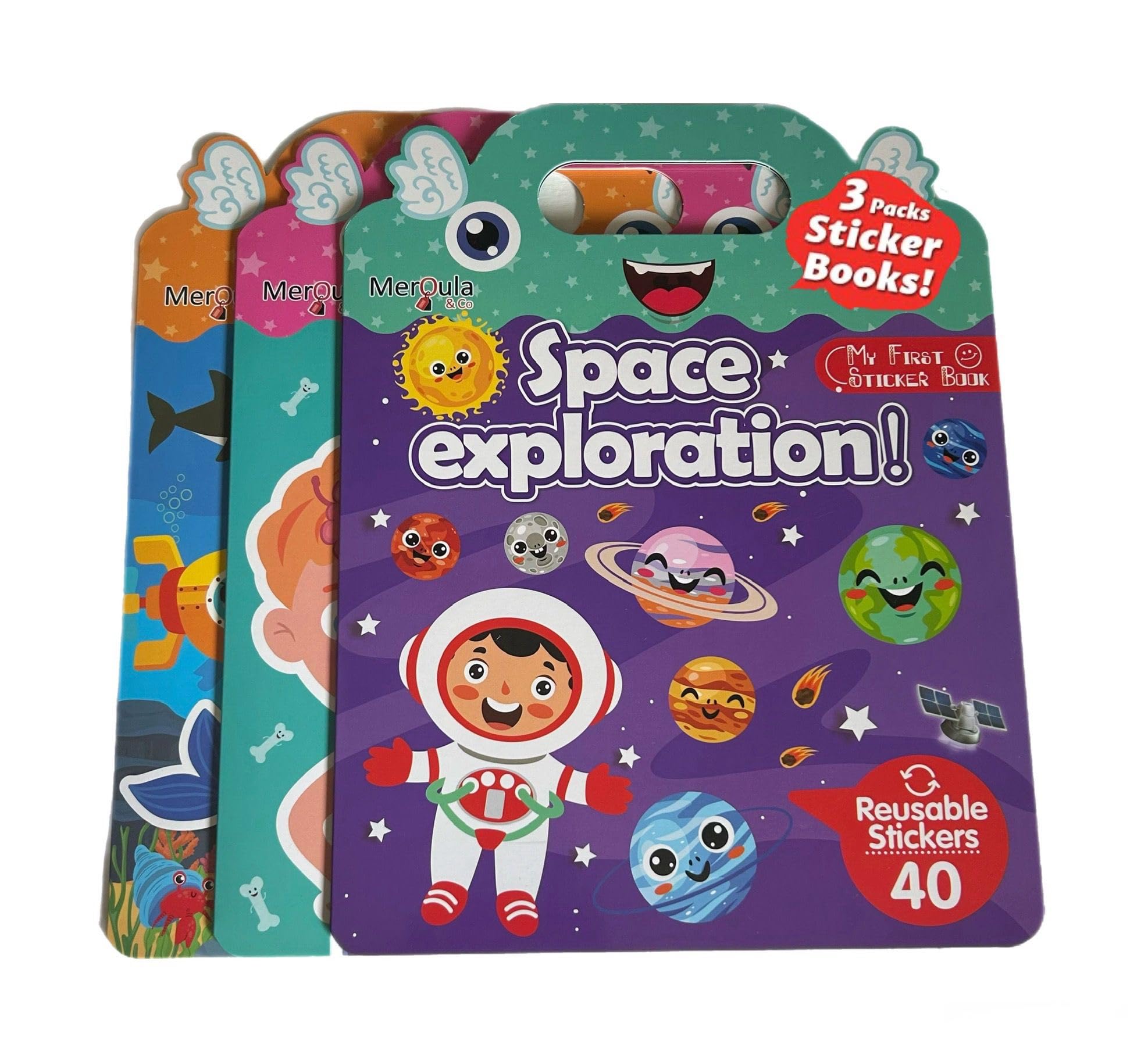Reusable Sticker Book for Toddlers Ages 3-7, 3-Pack Travel Sticker Set, Waterproof Sticker Activity Books for Kids, Fun Crafts for Boys & Girls, Ideal for Ages 3-4, 4-5, 5-7