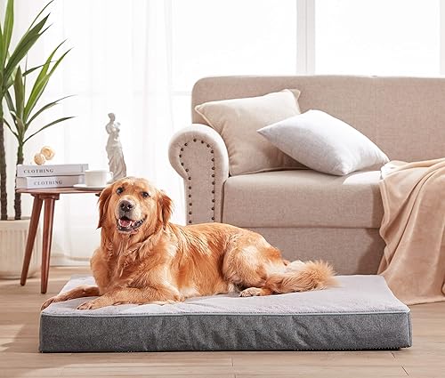 Miniatura 26 de Cama mediana de espuma viscoelástica, camas refrescantes para perros medianos, cama ortopédica lavable para mascotas para jaula con espuma