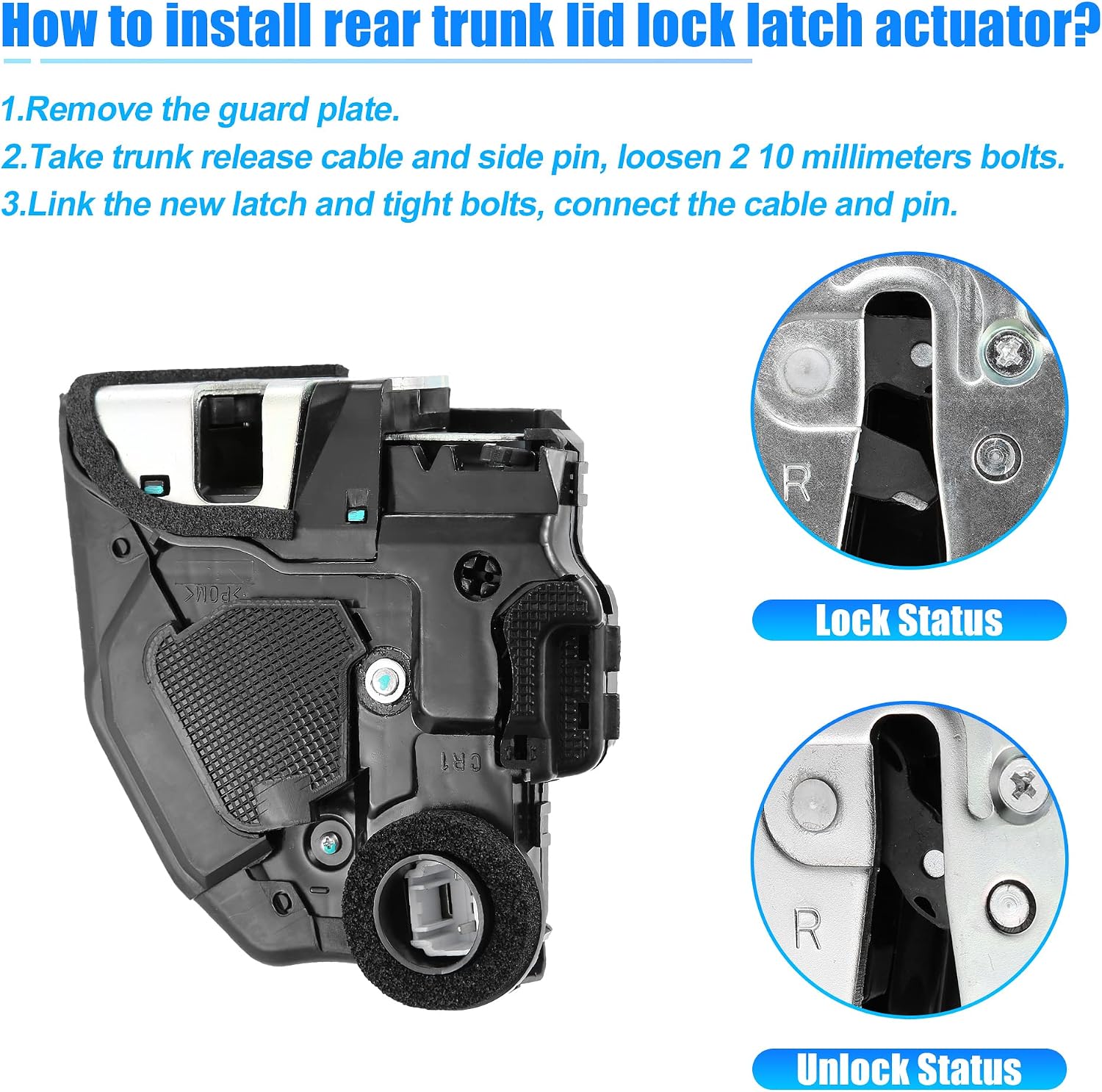 X AUTOHAUX Rear Right Door Lock Actuator for Toyota Camry Corolla 4Runner RAV4 6905006100 Power Door Latch Lock Actuator Motor 931404 for Lexus ES350 GX460