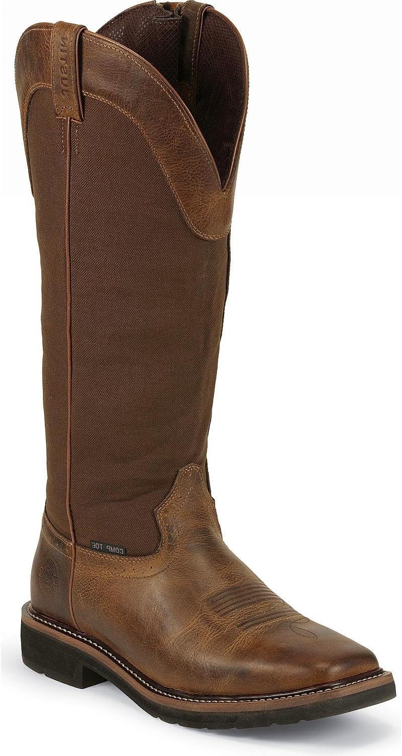 Jow Men's Justin Original Fielder Snake Proof Boot Composite Toe Tan 9 D(M) US