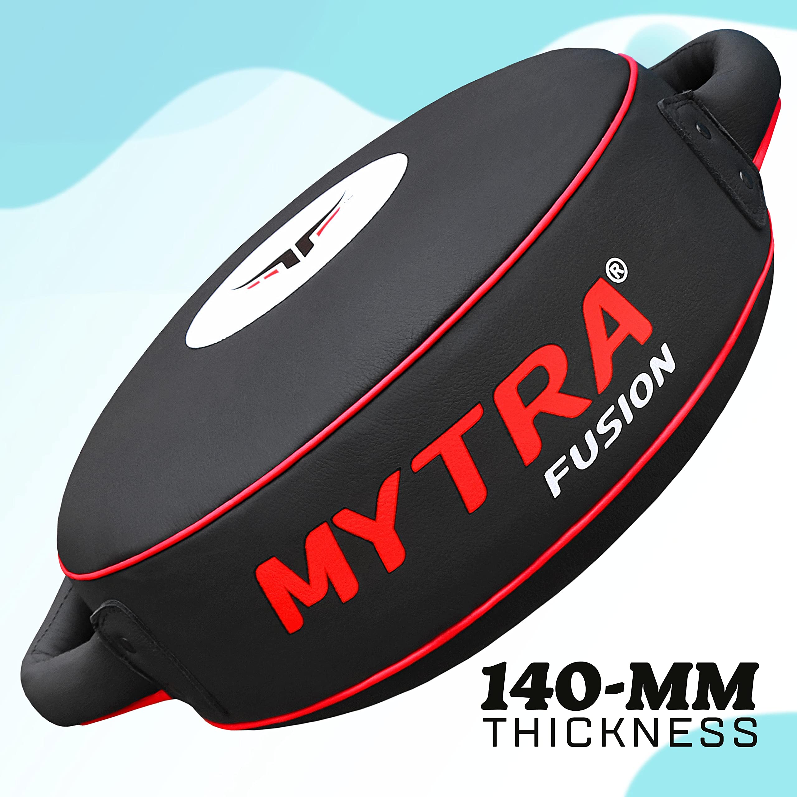 Mytra Fusion Pad da Boxe – Strike Pad Pad da Boxe in Vera Pelle Rotondo MMA, Muay Thai, Kickboxing, Training Focus Mitts