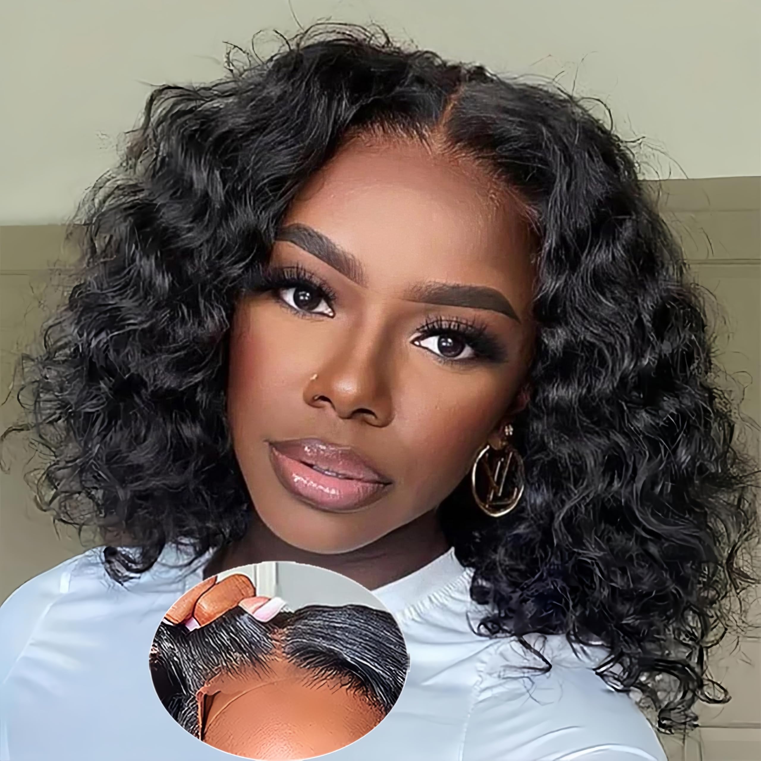 Amazon.com : 13x4 Glueless Lace Bob Wig Brazilian Remy Hair 