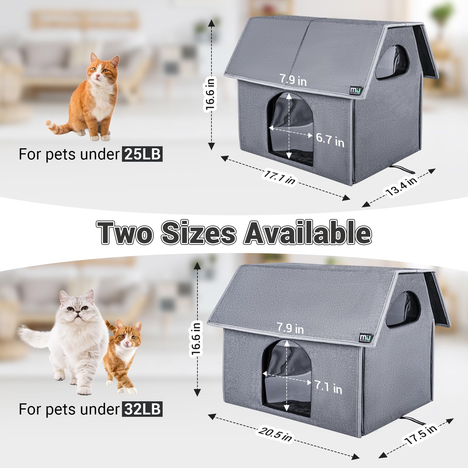 Abri Pour Chat Chauffant Miawi - Maison Extérieure Isolée Imperméable Avec Tapis Chauffant, Pour Hiver Et Intempéries