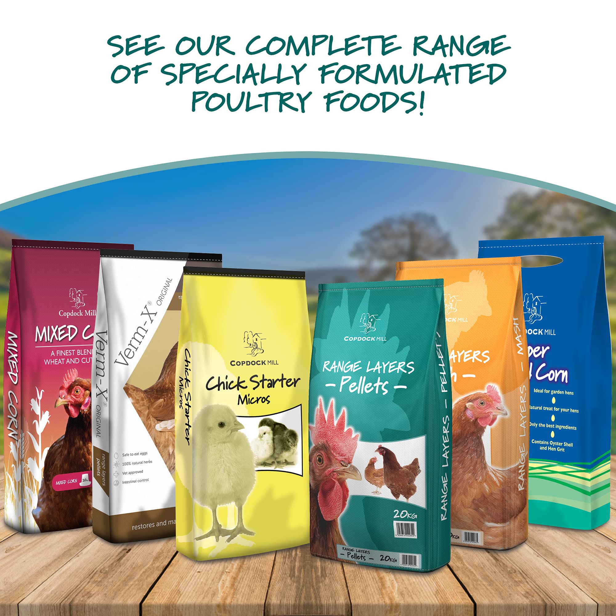 Copdock Mill Range Layers Pellets, 20kg Bag Poultry Food for Chickens