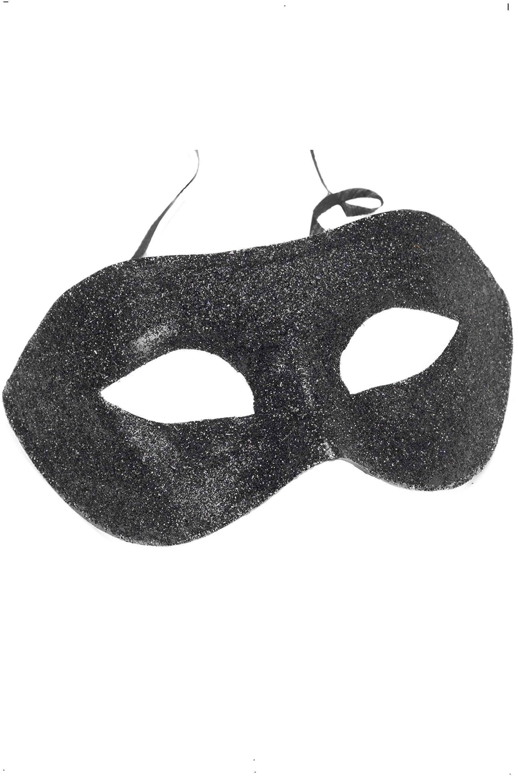 Smiffys Unisex Glitter Eye mask, Black, One Size, Gino Eye mask, 25948