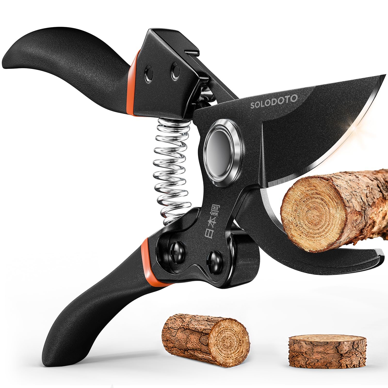 Profi Gartenschere– schärfer, Japanischer SK5-Kohlenstoffstahl, Bypass-Schneide, 25 mm Schnittdurchmesser, für trockenes, frisches Holz, Profi Rosenschere, Pflanzenschere astschere