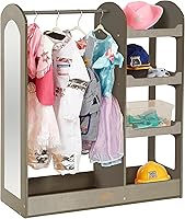 Vista 12 de ECR4Kids Centro de disfraces con organizador de disfraces de espejo, muebles Montessori, gris lavado Gris (Grey Wash)