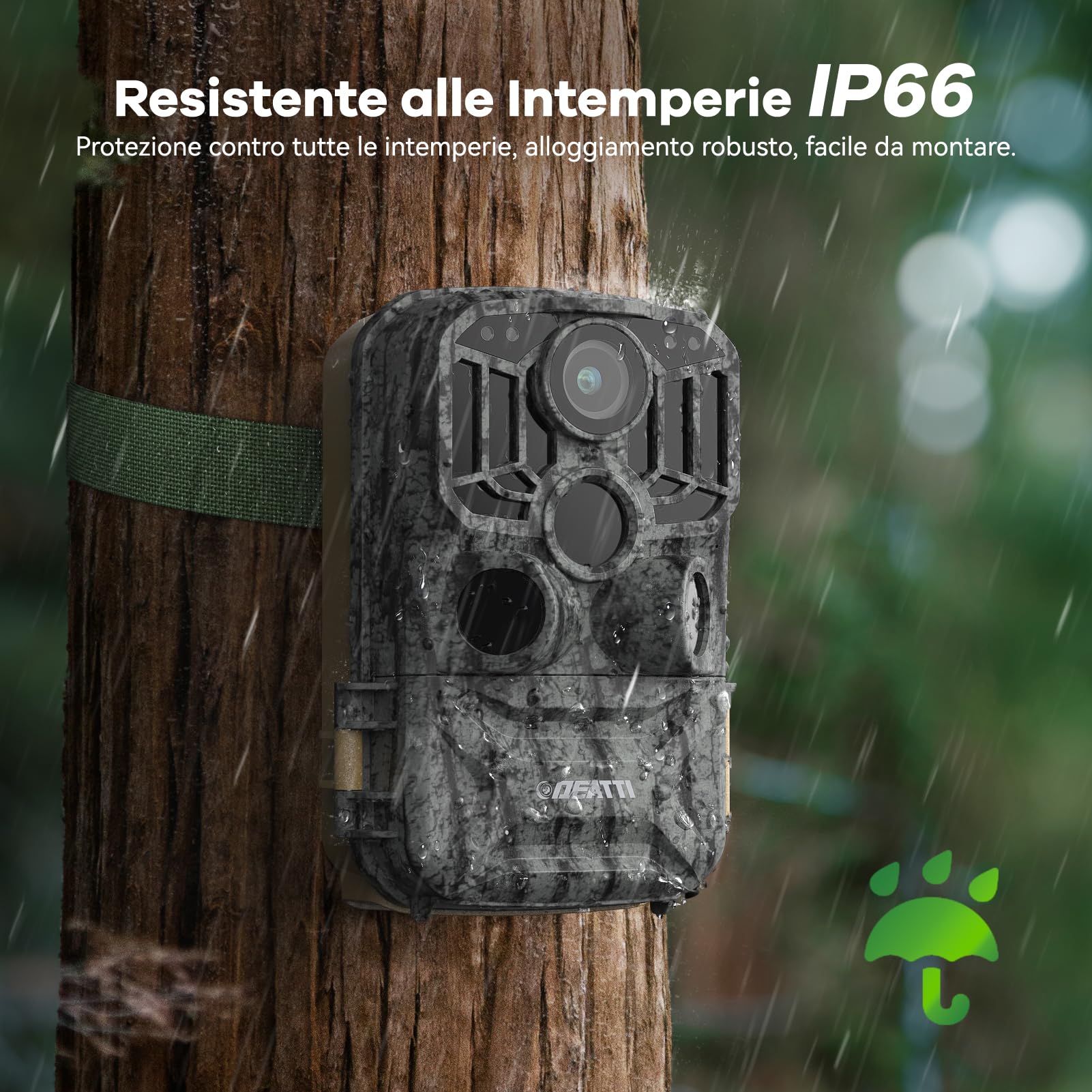 DEATTI Fototrappola WIFI 4K 48MP con Scheda SD 32GB e 8 batterie AA Fotocamera Velocità di Trigger 0,1S, Fototrappole Caccia Visione Notturna Impermeabile IP66