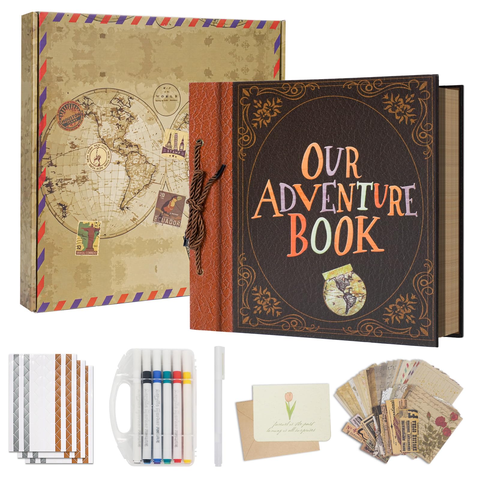 Scrapbook Kit, 12x12 Inch DIY Photo Album, 40 Sheets 80 Pages, Kraft Paper