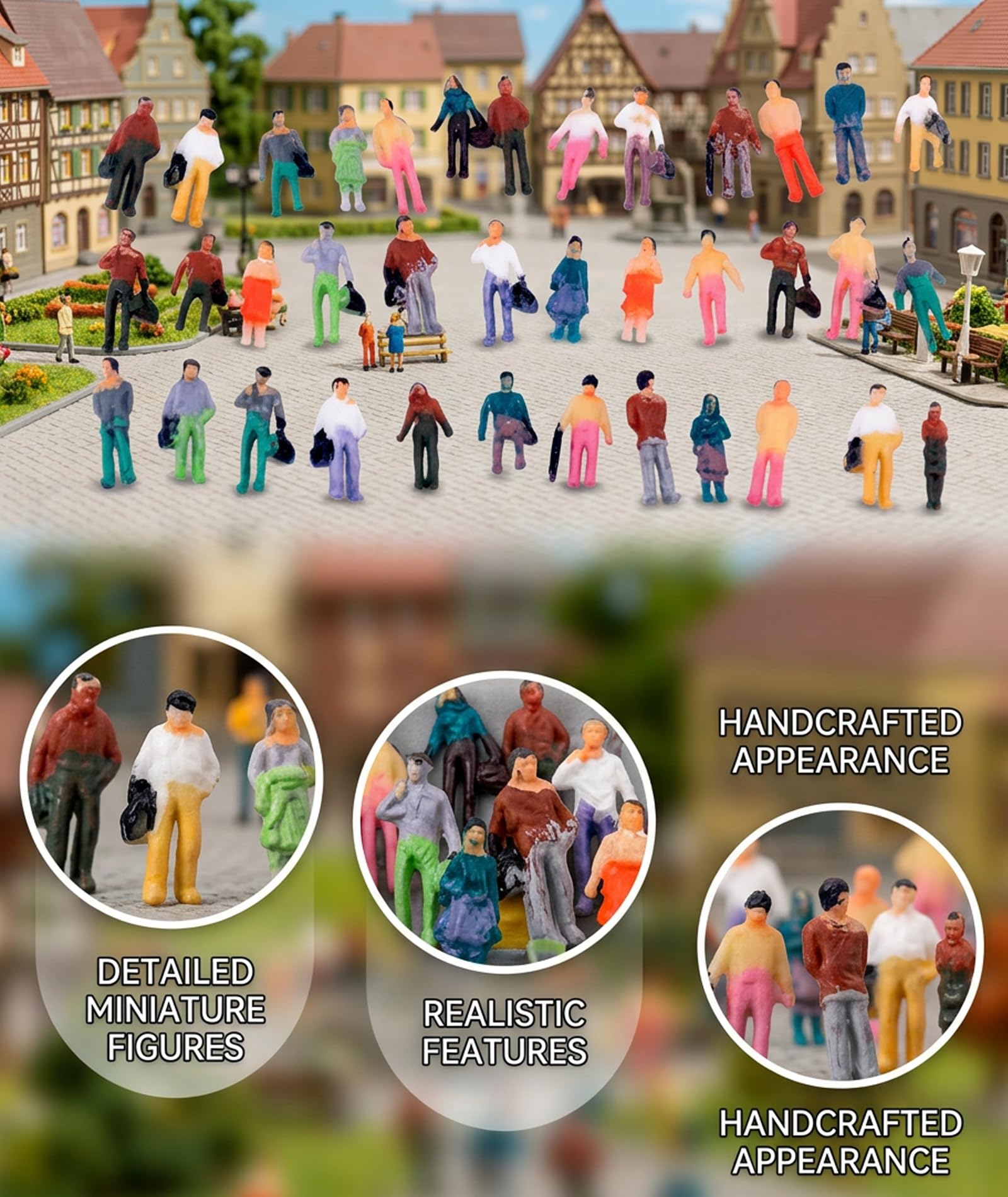 NHCDFA 150PCS Miniature Human Figures, Handcrafted Realistic Miniature Models for Display and Collection, Detailed Sculptures with Lifelike Features 1