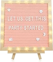 Vista 12 de Tablero de letras de fieltro con luces LED, anuncio personalizado de embarazo y bebé de 10 x 10 pulgadas con marco, decoraciones de fiesta de boda