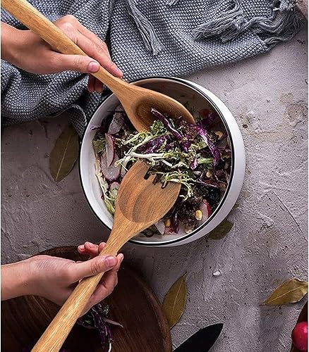 Miniatura 6 de Cucharas de madera para cocinar, juego de 13 utensilios de cocina de madera de acacia, incluye cuchara de madera, espátula, cucharón de sopa,