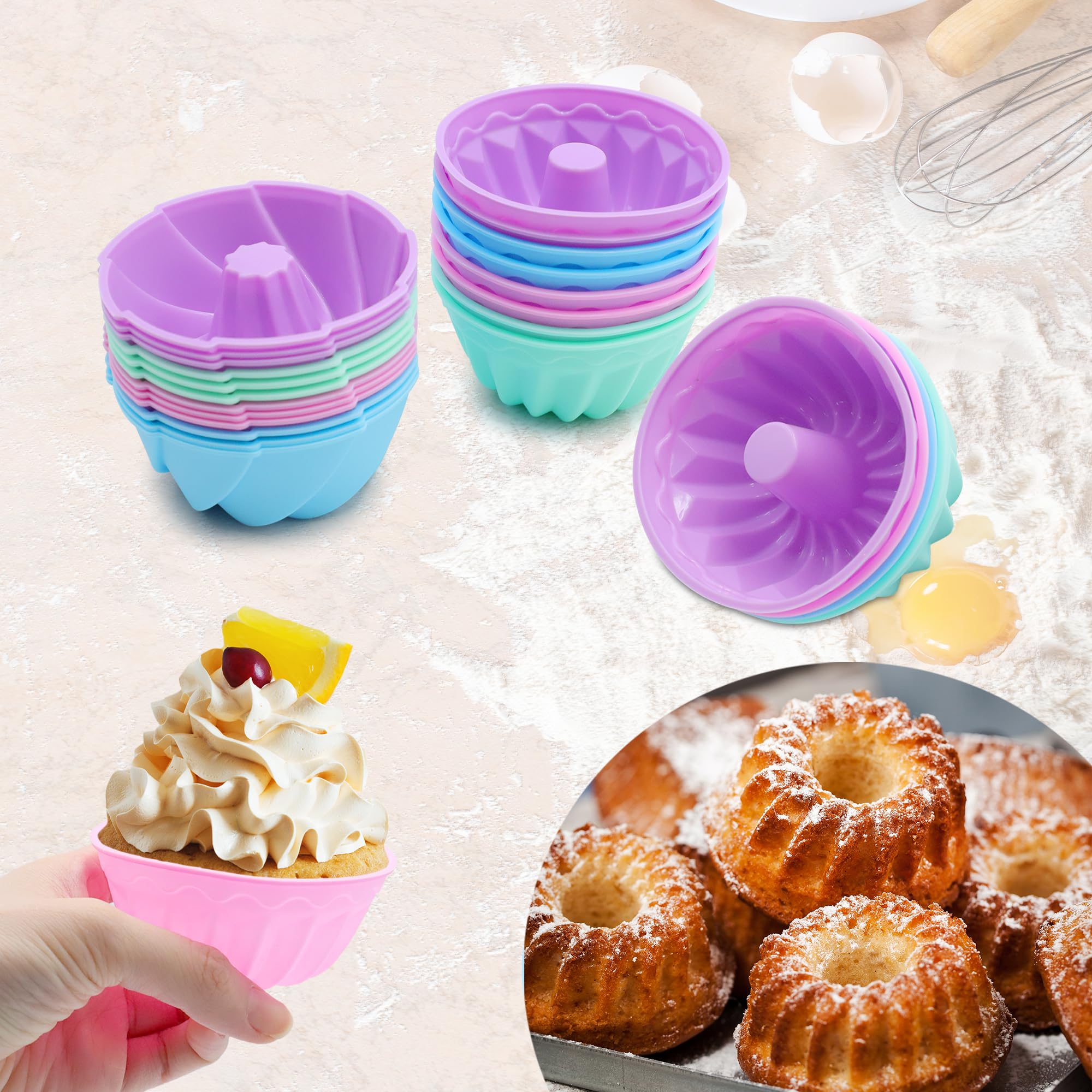 Set 47 Pezzi Teglie In Silicone Per Dolci - Stampini Per Torte, Muffin E Ciambelle Con Accessori - Foto 3