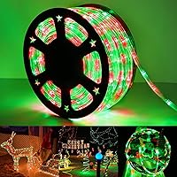 Vista 14 de 50 pies de luces de cuerda LED 360 para exteriores, luces de tubo flexibles y conectables con 8 modos, iluminación de cuerda LED impermeable