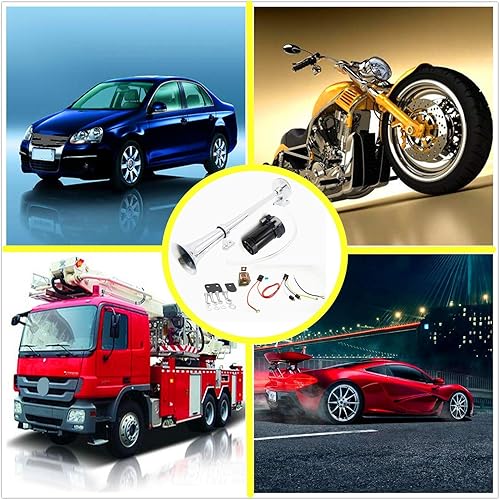 Miniatura 2 de Bocina de aire súper ruidosa de 150 db Bocina de coche de 18 pulgadas de zinc cromado con compresor Altavoz de automóvil Bocina de aire para