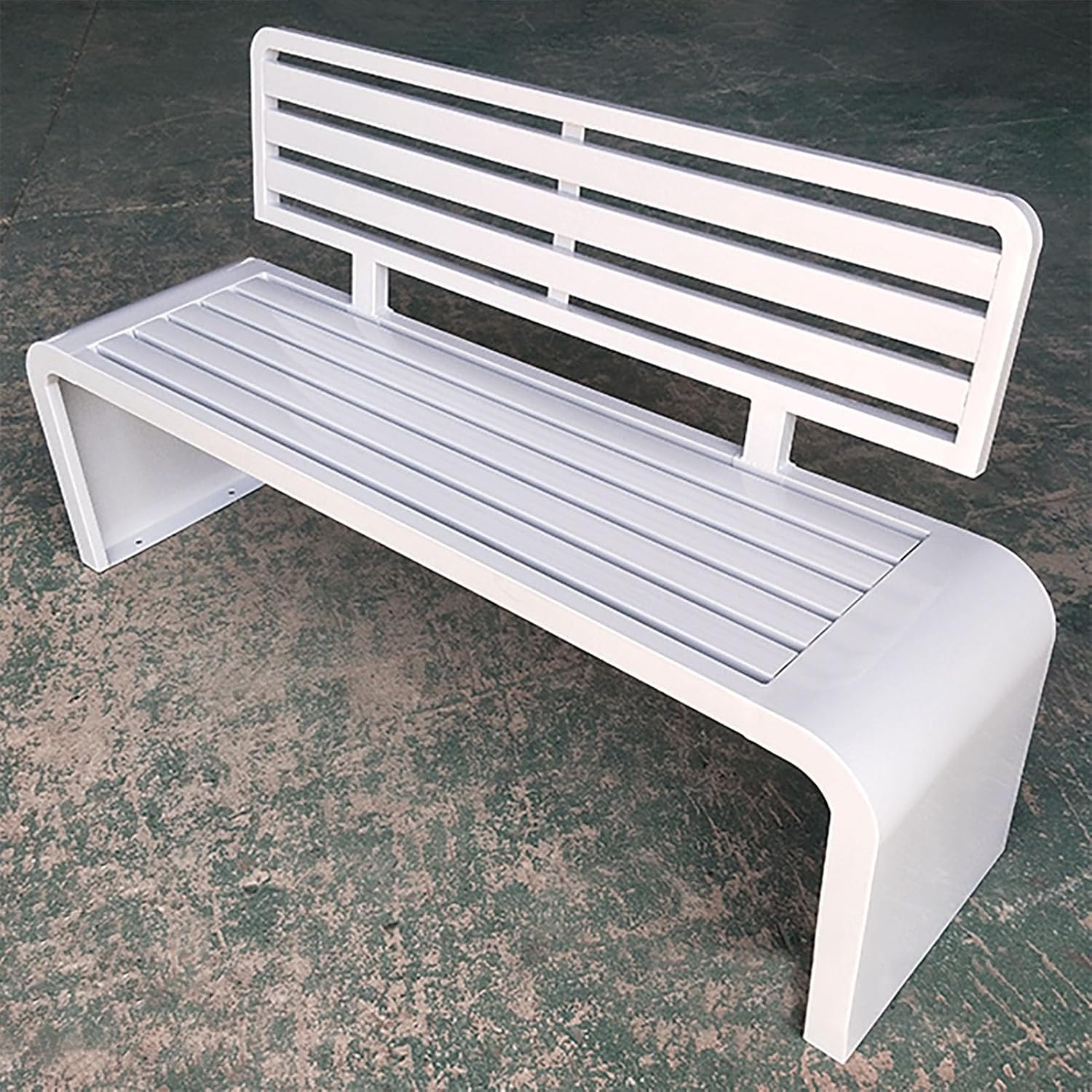 Metal Park Bench, Garden Bench with Backrest, Outdoor Patio Bench, 2 to 3 Seater Porch Chair, Slatted Furniture Seating, Weatherproof Steel Frame, for Yard, Deck, Lawn (Color : Green, Siz