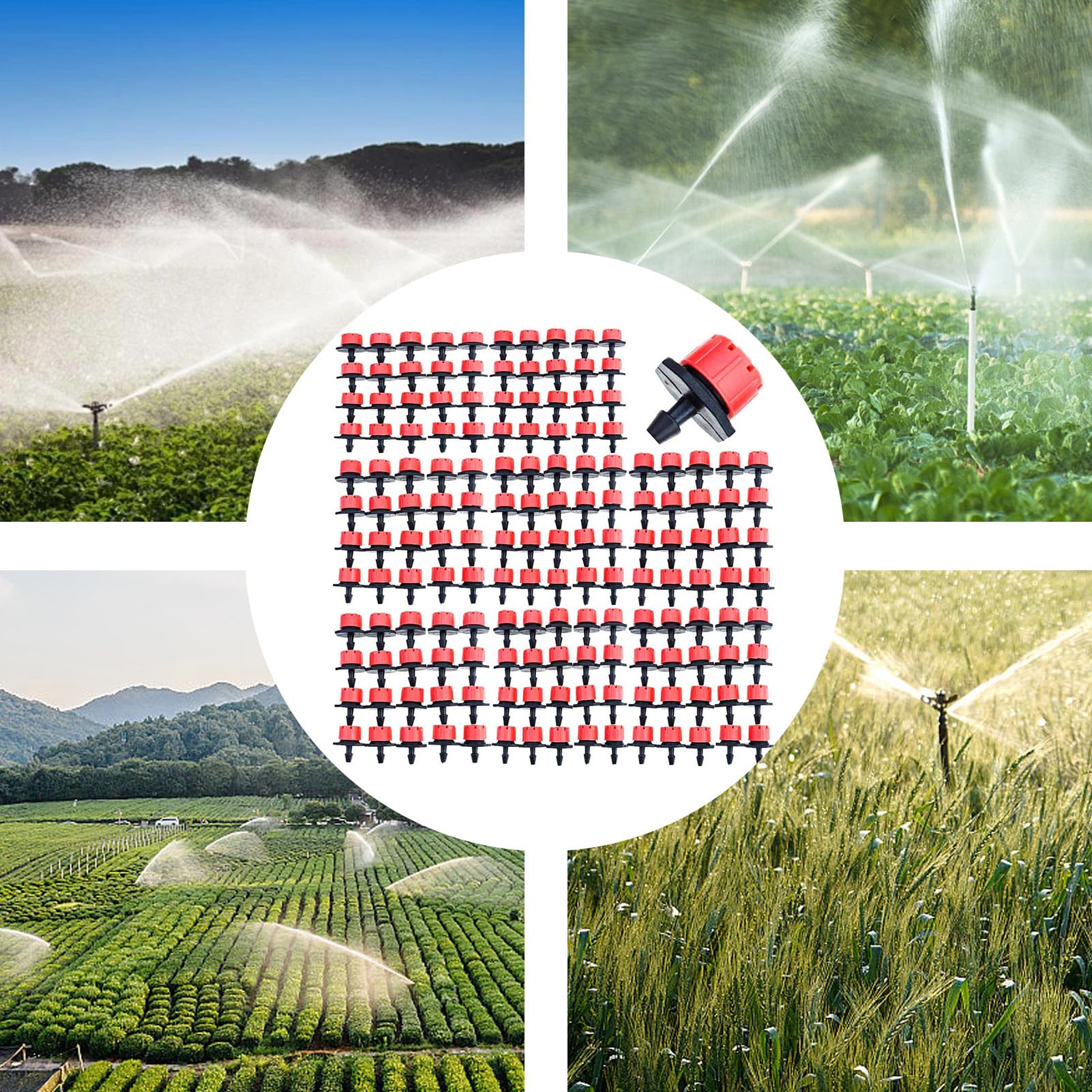 50 Gocciolatori Per Irrigazione A Goccia Da 1 GPH - Regolabili In Plastica PP, Emettitori A Pressione Compensata Per Giardino, Agricoltura E Vasi