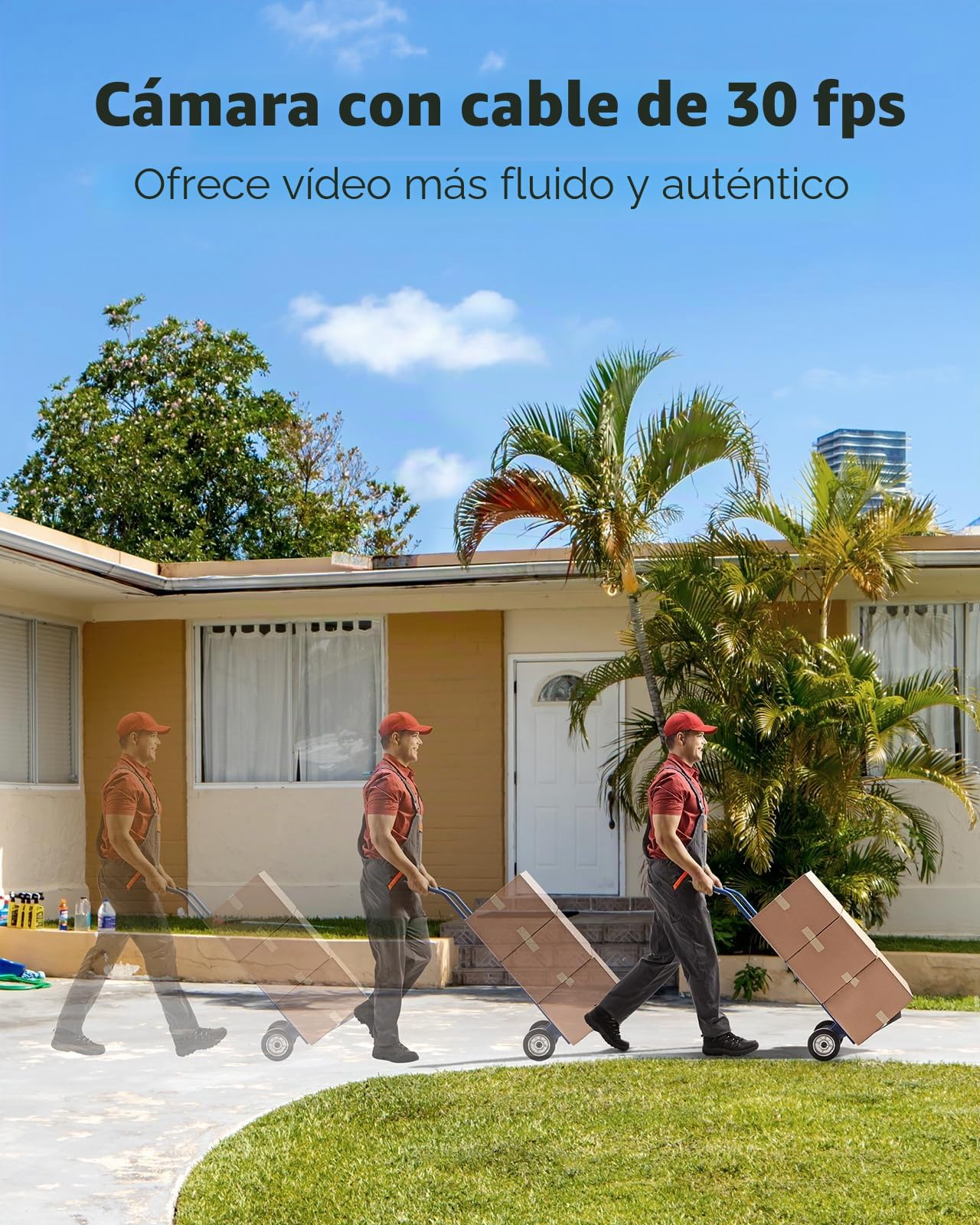 ANNKE Paquete de 4 cámaras de vigilancia de seguridad para el hogar HD-TVI 1080P, visión nocturna de 2 MP, visión nocturna inteligente a color, carcasa impermeable IP67