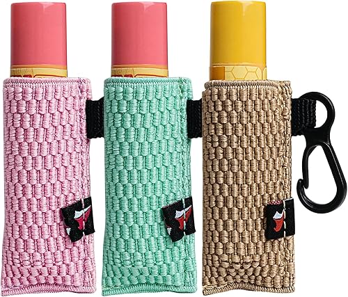 Llavero Mangas para lápiz labial, bolsa de clip para lápiz labial, funda elástica para bálsamo labial, soporte elástico, accesorios de viaje,