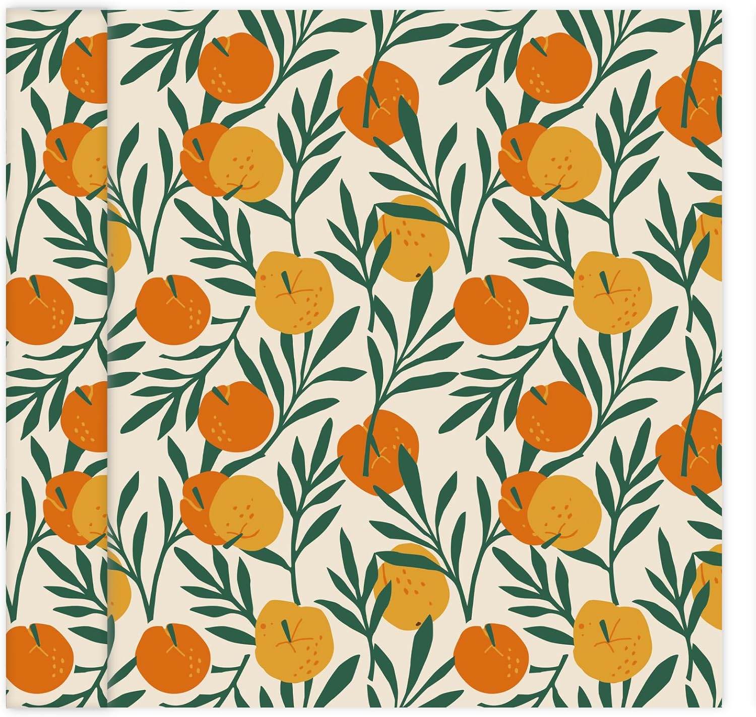 itechpanda Fruit Orange Peel and Stick Wallpaper Wall Art Decor Fruit Contact Paper Wallpaper Retro Wall Mural Removable for Bedroom Adhesive Shelf Drawer Liner
