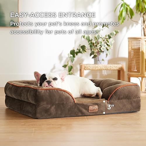 Vista 270 de Bedsure - Cama ortopédica extragrande para perros, sofá cama impermeable para perros extragrandes, espuma de soporte con funda extraíble y lavable