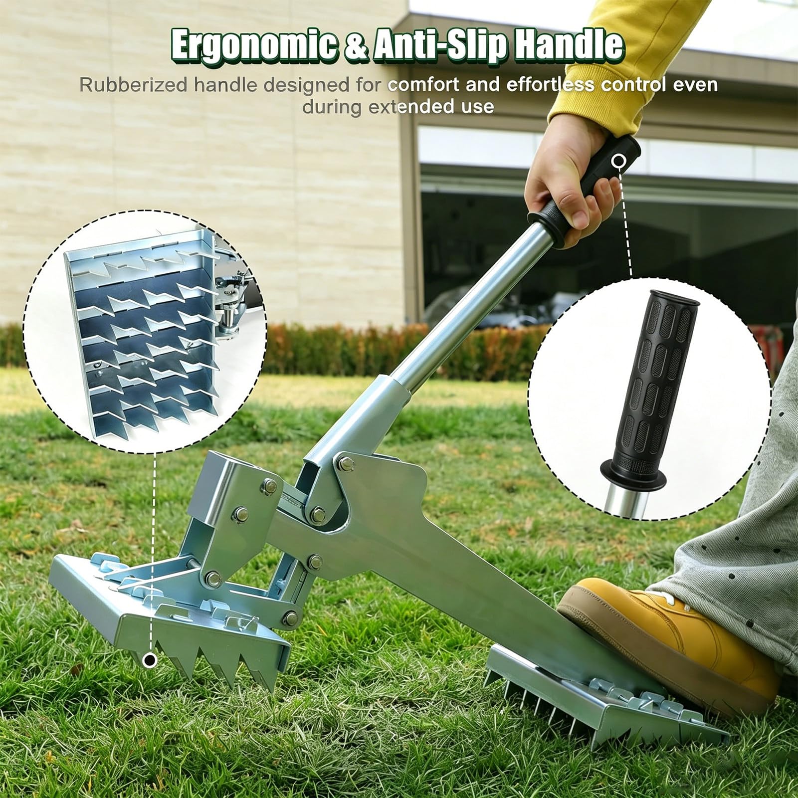 Strumento di installazione del prato artificiale – Estrattore e strumento di cucitura, in acciaio zincato resistente, eliminatore di spazi vuoti per giardino, parco giochi, campo da calcio, area