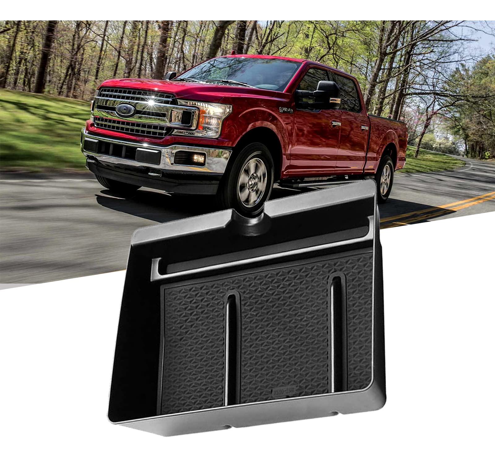 ZZDMDM 2020 Ford F150 Dashboard Organizer Tray for Ford F150 2015-2020 Center Console Car Dashboard Accessories Phone Holder ABS Insert Secondary Storage Box 2020 Ford F150