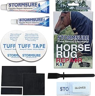 Kit de réparation de tapis pour chevaux et chevaux - Indispensable pour les propriétaires de chevaux, pour réparer les trous et les déchirures.