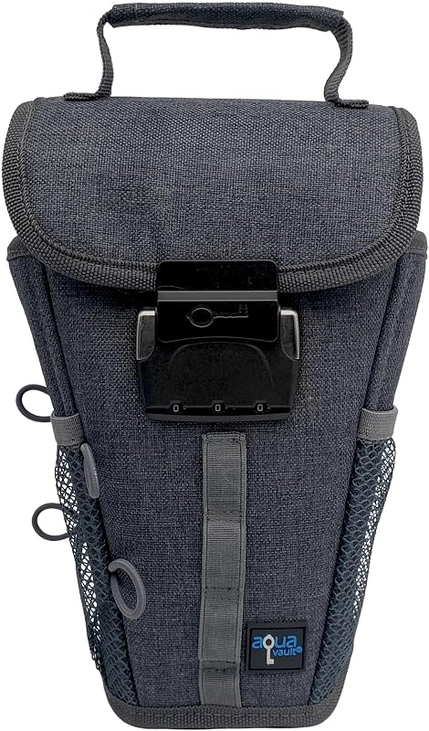Portable Travel Safe Anti-Theft Cut-Resistant Beach Pool Lock Box | Grey. Cut-resistant nylon with water resistance and RFID blocking. Secures phones and valuables at the beach, pool or hotel.